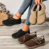 Botas de Nieve de Caña Baja Más Vendidas Transfronterizas Velcro Otoño e Invierno Nuevas Botines con Forro de Terciopelo Cómodos Versátiles Cálidos Zapatos de Algodón para Mujer