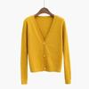 2024 Moda Nova Roupa Curta Solta Com Decote Em V Suéter Casual Casaco Cardigan De Malha Feminino Tide Top