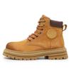 Botas Martin de Cuero Genuino de Capa Superior con Suela Gruesa Elevada Botas de Ruibarbo para Mujer Pareja Botas de Herramienta de Caña Alta para Hombre para Exteriores
