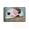 Comercio Exterior Suministro Exclusivo Transfronterizo de Pinturas de Lata, Pinturas de Lata de Chica de Vino Nostálgica Estilo Americano, Decoración de Pared para Bares y Cafeterías