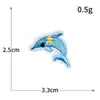 Serie Oceánica Pegatinas de Tela Bordadas Sin Costuras para Planchar Peces y Camarones Estrella de Mar Concha Bordado por Computadora Parche Decorativo para Bolsos y Ropa