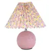 Lámpara de mesa plisada, estilo nórdico, lujo ligero, alta gama, para dormitorio, lámpara de noche, adecuada para casas de huéspedes, luz nocturna LED, luz ambiental de cerámica