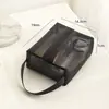 Bolsa de cosméticos portátil de malla para mujer, bolsa de viaje transparente para lavado, productos para el cuidado de la piel, lápiz labial, sombra de ojos, brocha, bolsa de almacenamiento de gran capacidad