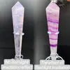 Nuevo producto de gran éxito en el mercado internacional: Souvenir de Cristal Natural, Decoración del Hogar, Cetro de Fluorita Morada de Punta Única Pulido a Mano