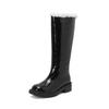 Botas de nieve plegables de piel de vaca de doble uso, invierno 2024, tacón medio grueso, piel auténtica, cálidas, de tubo alto y gruesas, Maomao para mujer