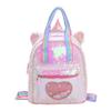 Mochila infantil com lantejoulas e amor 2025, desenho animado, fofa, jardim de infância, meninas, moda, fofa, pequena mochila escolar infantil