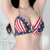 2024 Amazon Novo Europeu e Americano Sexy Shorts Jeans Bandeira Americana Feminino Biquíni Elástico Emagrecimento Look Sexy