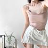 Hot Girl Sexy Swing Collar Short Small Sling Mulheres 2023 Verão Novo Estilo Europeu e Americano Slim Fit Off-shoulder Colete Pequeno para Mulheres