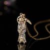 Nuevo St. europeo y americano transfronterizo de cobre con incrustaciones de circonita. Jude Dios hoz muerte calavera colgante collar joyería joyería