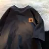 Camiseta de Manga Corta Estilo Chino para Hombre, Tendencia Nacional de Verano, Corte Holgado, Talla Grande, Versátil Camiseta de Cuello Redondo Borgoña para Pareja, Manga Media