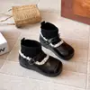 Botines elásticos retro 2026 Otoño/Invierno Nuevo estilo coreano para niñas con cordones, forrados de polar, botines cortos, elegantes, punta redonda, botines pequeños de cuero