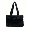 Bolso de Mano de Nylon Estilo Han Suxi Bolso de Algodón con Pliegues de Burbuja Ligero Simple Gran Capacidad Bolso de Hombro