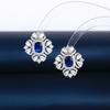 Pendientes de aguja de plata s925 Ou Tina de lujo ligeros, con forma de flor para mujer, con microincrustaciones de circonita, personalidad que combina con todo.