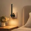 Luz nocturna controlada por luz enchufable GY279, estilo mochila delgado y redondo, luz nocturna con sensor de alto brillo regulable para mesita de noche y baño