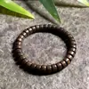 Pulsera de Cuentas Planas de Sándalo Natural Rosario Budista Pulsera de Material Viejo de Sándalo Estilo Étnico de Moda para Hombres y Mujeres