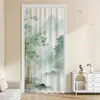 Nueva Cortina de Puerta Mosquitera con Cinta Mágica sin Clavos para Verano, Nueva Cortina de Puerta Divisoria Hermosa de Bambú Verde Estilo Chino para Sala de Estar y Dormitorio
