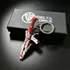 Chaveiro Modelo Arma Delta M7 Era da Criação do Mestre de Videogame MP7 Mini Pingente de Arma de Liga Pequeno Presente