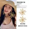 ¡Vacaciones en la isla! Pendientes de Flor de Paja Estilo Yi Mengling para Mujer, Pendientes Exagerados, Accesorios de Estilo Vacacional para la Costa, Aretes