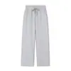 Pantalones deportivos casuales de algodón chino transfronterizos 350g marca de moda holgados para mujer, pierna recta, color liso, pantalones largos de otoño e invierno, en stock al por mayor