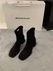 Botines Delgados de Tacón Alto y Punta Cuadrada para Mujer, Otoño e Invierno 2024, Botines de Tobillo Estilo Coreano con Forro de Felpa, Botas Martin