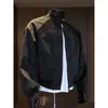 Jaqueta Bomber Tie-Dye com Gola Alta de Outono para Homens, Marca Estilosa e Moderna para Jovens, Nova Jaqueta de Couro Casual Americana 2026 para Homens