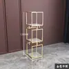 Estante de Flores para Piso Nórdico Transfronterizo Sala de Estar Mármol de Imitación Estante de Almacenamiento de Múltiples Capas Marco de Metal Hotel Baño Estante de Almacenamiento