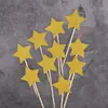 Bandeirinha para Decoração de Bolo de Aniversário Infantil Cartão Mesa de Sobremesa Romântica Estrelas Multicoloridas Amor Inserção Pacote com 10