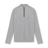 Roupas esportivas de treino de cor pura para homens, de veludo, gola alta pequena, meio zíper, camiseta de manga comprida para treino, camisa de corrida, moda