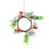 Servilleta Navideña de Venta Caliente Transfronteriza Totalmente Simulada Plantas Acuáticas PVC Agujas de Pino Fruta Roja Anillo de Vela Navideño