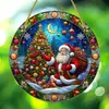 Pingente de apanhador de sol em acrílico, casa, varanda, janela, pátio, atmosfera de feriado de Natal, disco decorativo em acrílico