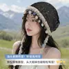 Gorro Estilo Bohemio con Borla de Concha Calado para Mujer, Sombrero Delgado Transpirable para Primavera y Verano que Hace que la Cara Parezca Más Pequeña