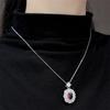 Conjunto de tres piezas de rubíes brillantes con un diseño de nicho que combina con todo, anillo, collar y pendientes. Venta al por mayor en línea de celebridades en vivo.