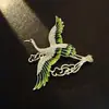 Estilo Nacional Nuevo Verde Estilo Antiguo Nube Propicia Grulla Elegante Gama Alta Estilo Antiguo Decoración de Ropa Pin Broche Accesorios Venta al por Mayor