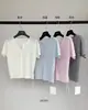 Top de punto TG Simple de Color Sólido con Cuello en V Pequeño de Manga Corta Acanalado para Mujer Estilo Nuevo 2026 26750