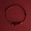 Pulseira Torcida de Corda Vermelha com Trevo de Quatro Folhas de Cinábrio Torcida para Homens e Mulheres, Extremamente Fina, Boa Sorte e Segurança no Ano de Nascimento, Pulseira Simples Pulseira