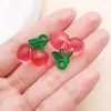 Miniaturas realistas de frutas em acrílico: cerejas, uvas, maçãs e pêssegos - Acessórios de artesanato DIY para fazer joias
