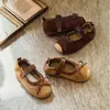 Zapatos de cuero retro estilo francés para niñas, nueva colección primavera/otoño 2026, con lazo, punta fina, suela plana, plantilla suave y diseño versátil, similares a las sandalias Birkenstock