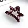 Estilo Similar de Blogger Coreana de Verano Clip de Tiburón Estrella Marrón Oscuro de Alta Calidad Pinza Pequeña para Agarrar Pinza para Cola de Caballo Semiatada