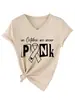 Em outubro vestimos rosa Amazon wish estação independente moda casual feminina camiseta gola V manga curta