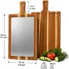 Tabla de Cortar de Madera con Asa Tabla para Pizza Casera Tabla para Picar de Cocina Doble Cara Utilizable Tabla de Cortar para Colgar Engrosada