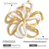 Yuhui Accesorios para Joyería DIY Transfronterizos Colgante de Acero Inoxidable con Flor de Goteo de Aceite Incrustaciones de Pedrería Corazón Chapado en Oro Real Accesorios DIY