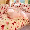 Funda de edredón de forro polar color coral leche, pieza única de invierno, 150x200x230 cm, funda de edredón individual de felpa y franela, a