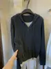 MISS 2026 Otoño Estilo Coreano Corte Relajado Tejido de Punto Trenzado Falso Dos Piezas con Cordón Sudadera de Manga Larga con Capucha 3808
