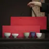 Ciudad Prohibida Cultural y Creativa Té Regalo Horno Ru Taza de Té Caja de Regalo Cinco Tazas de Maestro de Hornos Famosos Juego de Té Taza de Cata Regalo para Evento Regalo
