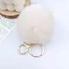 Llavero de Bola de Pelo de Conejo Rex Sintético de 8 cm Adorno Creativo para Coche Llavero Colgante de Bolsa Rellena de Pelo Sintético Regalo