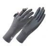 Luvas de Proteção Solar Femininas Marca K Verão Antiderrapantes Proteção UV Suporte Estendido para o Pulso Tela Sensível ao Toque Seda de Gelo Comprimento Médio Luvas de Ciclismo