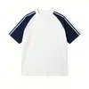 Camiseta de Manga Corta con Bloques de Color, Manga Raglán de Alta Gama Personalizada, Transpirable, de Sorona, para Hombres y Mujeres, Top Holgado de Media Manga para Verano