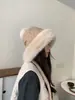 Sombrero de Felpa Estilo Coreano de Invierno para Mujer, Gorro Grueso Cálido de Algodón, Sombrero de Lana Adelgazante, Sombrero de Felpa a Prueba de Frío