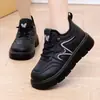 Zapatos Nuevos de Algodón de Invierno para Mujer de Cuero Casual Antideslizantes sin Cordones Cómodos Zapatos Deportivos Resistentes al Desgaste Suela Suave Moda para Exteriores Zapatos de Algodón