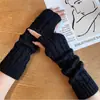 Manguitos Cálidos para Viajes al Aire Libre en Otoño e Invierno, Elegantes Manguitos de Punto Trenzado de Media Dedos, Calentadores de Muñeca y Brazo, Mangas Largas de Suéter